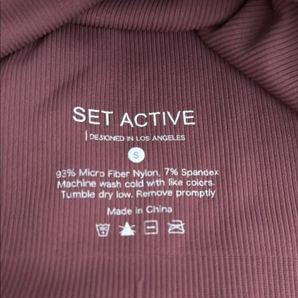 Set Active Washed Raspberry One Shoulder Set - Picture 3 of 4